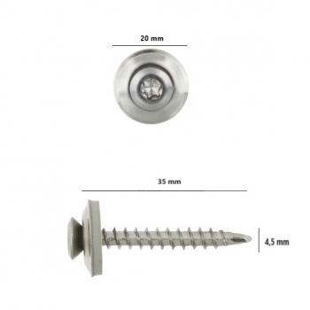 Spenglerschrauben blank Natur, natürliche Dachschrauben, Spenglerdichtbohrschrauben Edelstahl, Schrauben mit Dichtscheibe, Blechschrauben Edelstahl, langlebige Dachschrauben